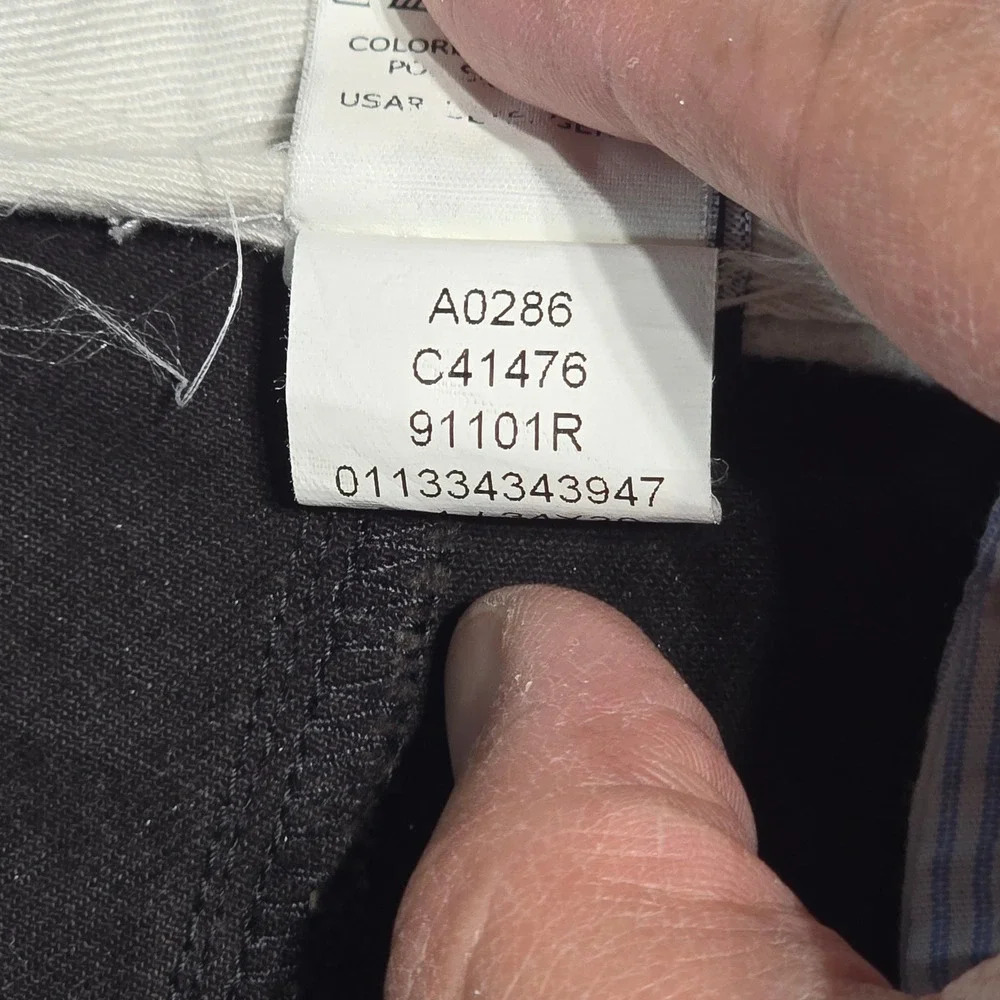 Chaps True American Chino Mens 34x30 Black 100% Cotton Straight Leg Pants A0286